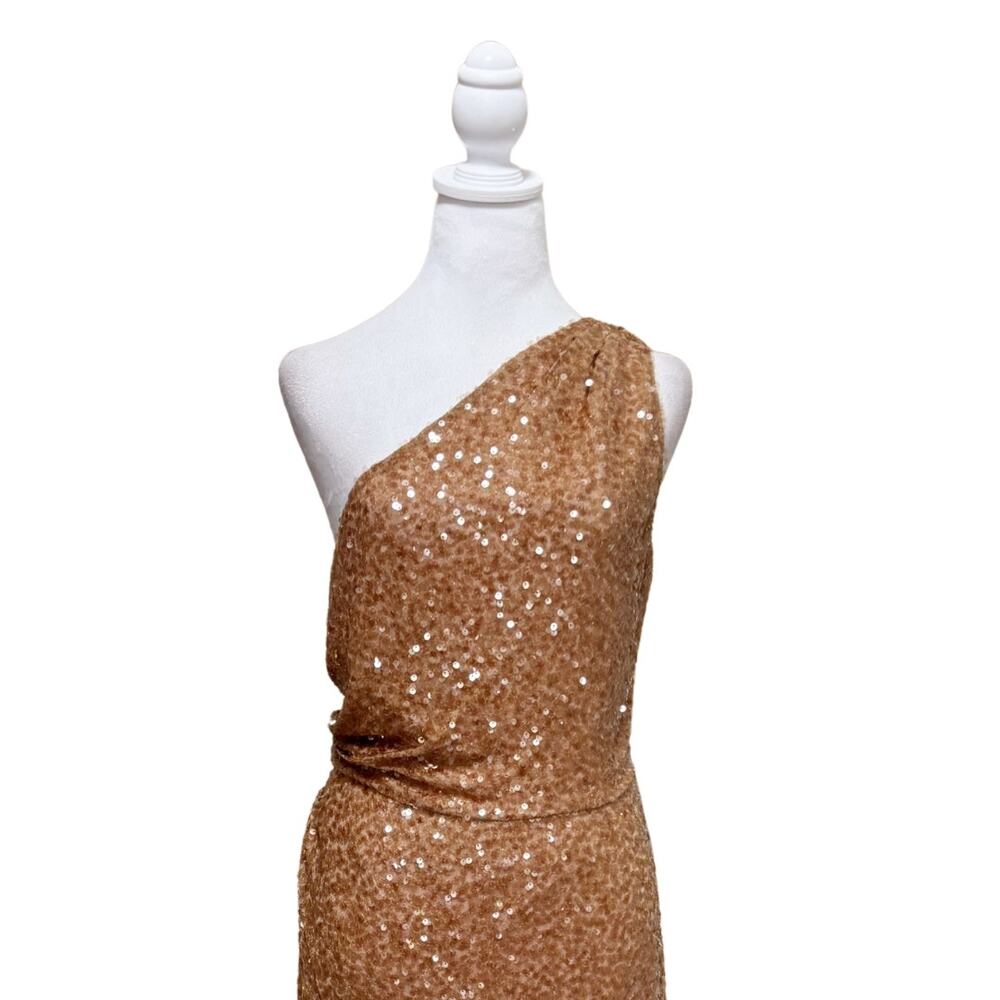 Sachin & Babi Carmen Sequin Midi Dress 12 Gold NWT - Picture 4 of 10